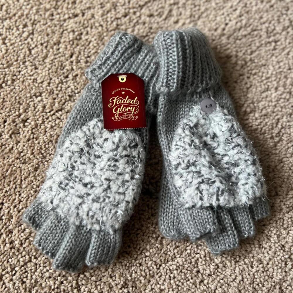 Faded Glory Women's One Size Grey Gloves/Mittens – Brand New